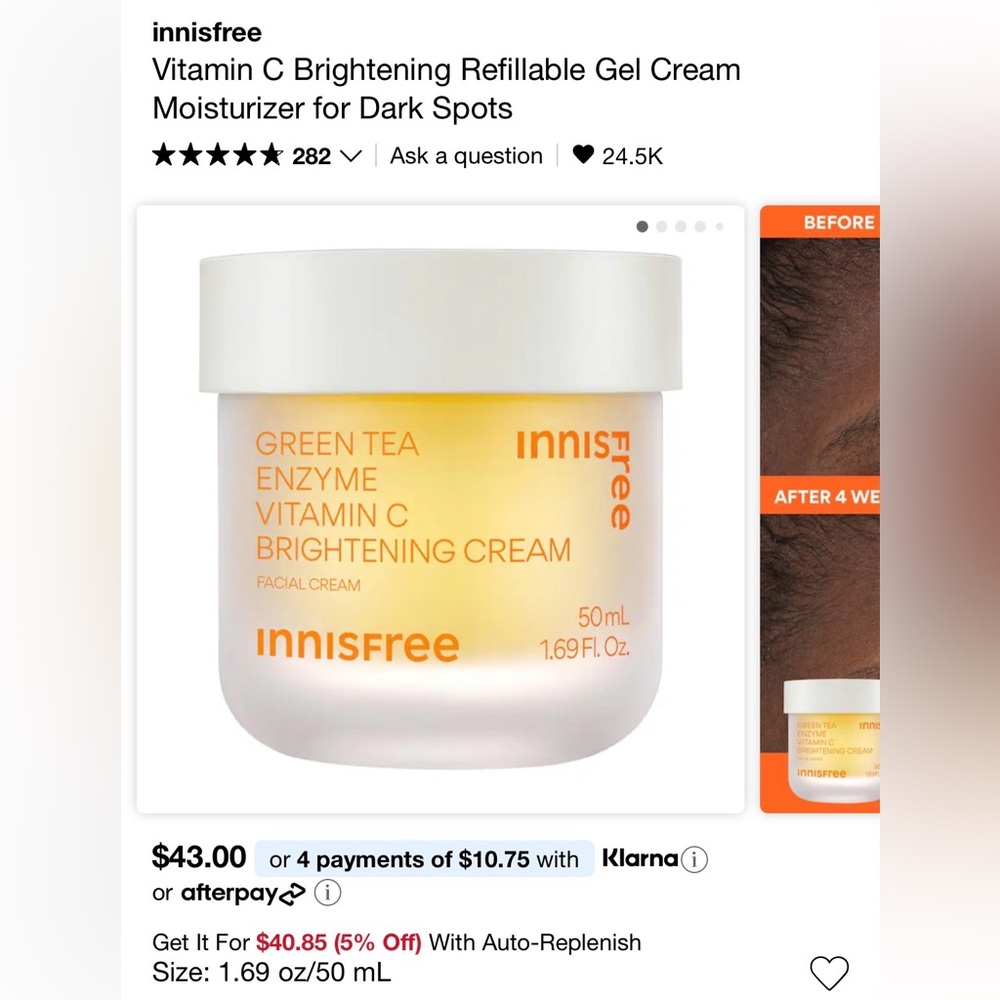 innisfree Green Tea Enzyme Brightening Cream